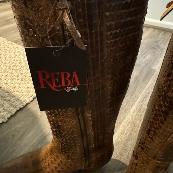 Reba by Justin Boots Brown Leather McAlester Western Boot size 8.5 B - Picture 6 of 6